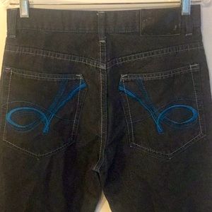 Chams Men’s Blue Stitch Embroidered Pocket Jeans Size 32